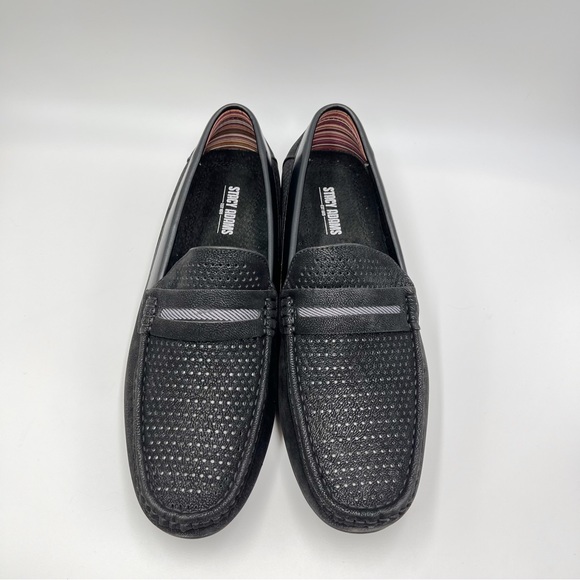Stacy Adam Mens Corby Black Slip On Perforated Driving Style Loafers Shoes 9.5 - Picture 3 of 13